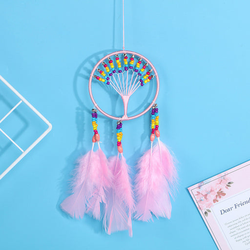 Jewelry WholesaleWholesale wind chimes feather dream catcher living room bedroom bedside warm decoration MOQ≥2 JDC-DC-FengH002 Dreamcatcher 丰泓 %variant_option1% %variant_option2% %variant_option3%  Factory Price JoyasDeChina Joyas De China