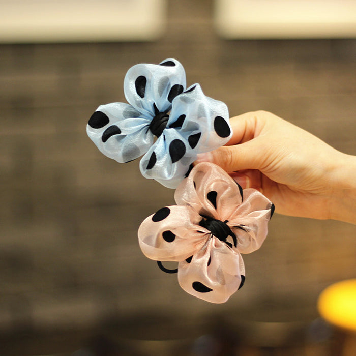 Wholesale polka dot yarn oversized bow hairpin MOQ≥2 JDC-HS-LXi001