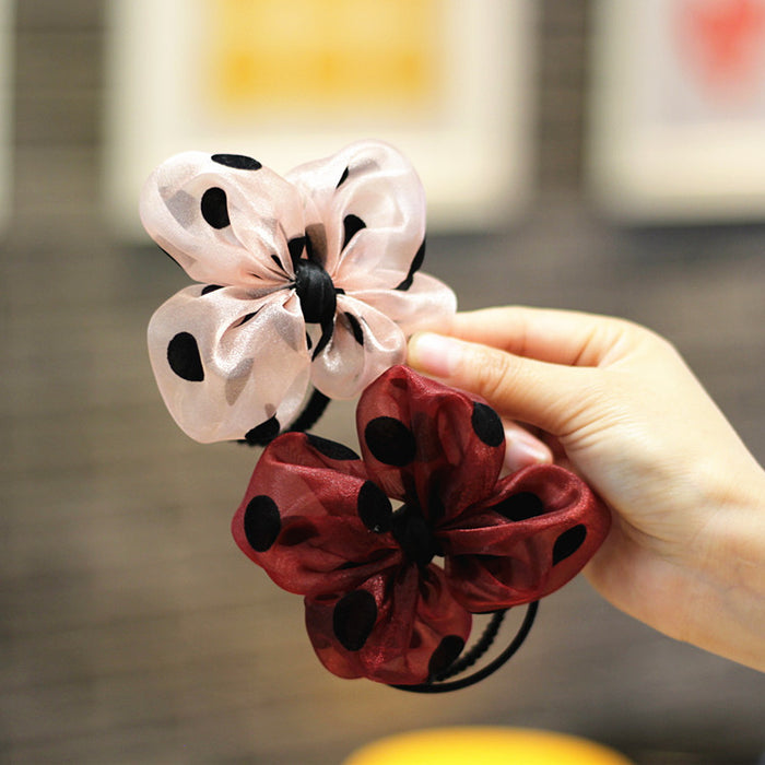 Wholesale polka dot yarn oversized bow hairpin MOQ≥2 JDC-HS-LXi001