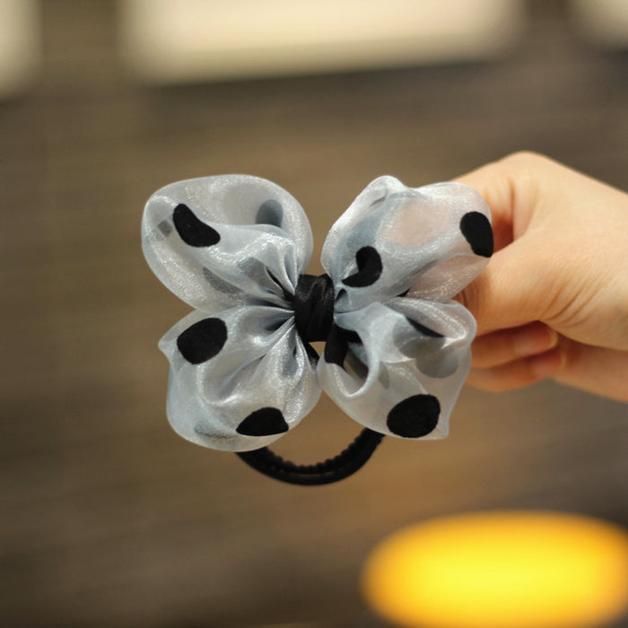 Wholesale polka dot yarn oversized bow hairpin MOQ≥2 JDC-HS-LXi001