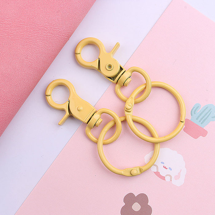 Wholesale Color Zinc Alloy Painted Round Keychain DIY Accessories JDC-KC-ZYing005