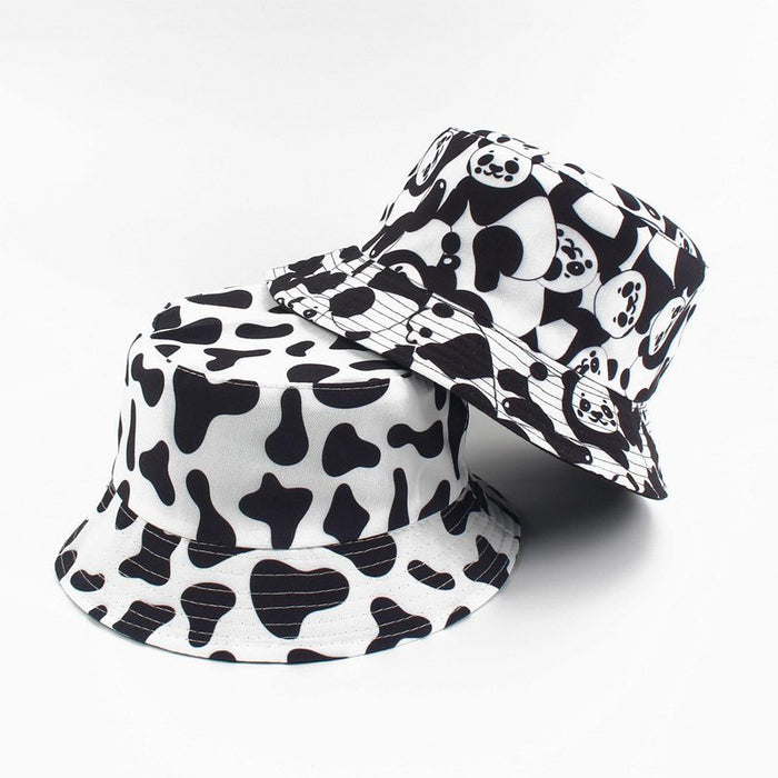 Wholesale cow pattern print bucket hat JDC-FH-LvYi015