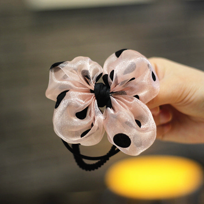 Wholesale polka dot yarn oversized bow hairpin MOQ≥2 JDC-HS-LXi001