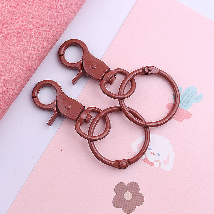 Wholesale Color Zinc Alloy Painted Round Keychain DIY Accessories JDC-KC-ZYing005