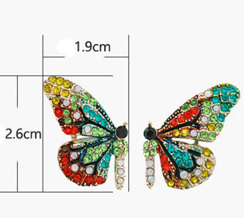 Wholesale Rhinestone Butterfly Wings Alloy Earrings JDC-ES-Saip054