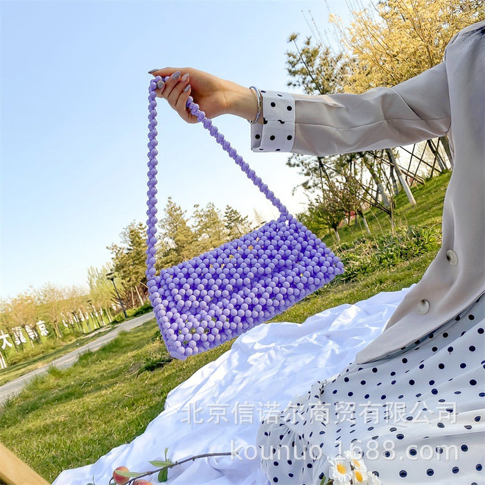 Wholesale Pearl Bag DIY Hand Beaded Bag Acrylic Handbag JDC-HB-Xinnuo001