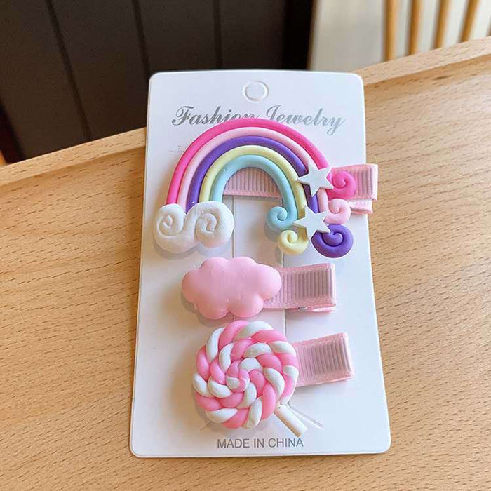 Jewelry WholesaleWholesale super cute rainbow cloud lollipop hair clip JDC-HC-DR001 Hair Clips 蒂锐 %variant_option1% %variant_option2% %variant_option3%  Factory Price JoyasDeChina Joyas De China