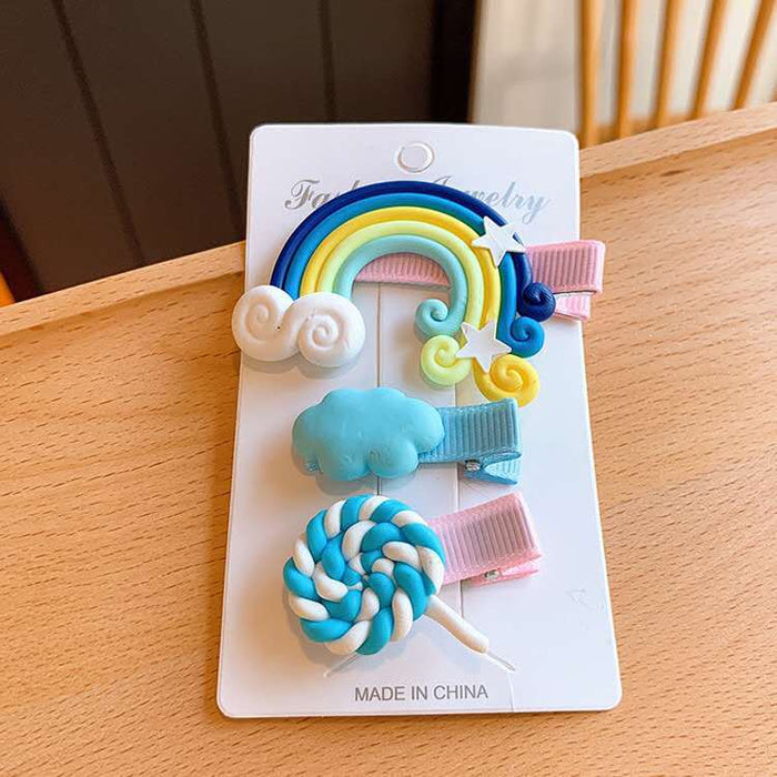 Jewelry WholesaleWholesale super cute rainbow cloud lollipop hair clip JDC-HC-DR001 Hair Clips 蒂锐 %variant_option1% %variant_option2% %variant_option3%  Factory Price JoyasDeChina Joyas De China