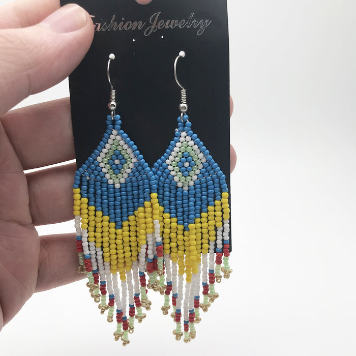 Wholesale Boho Beads Tassel Earrings JDC-ES-YuanQ006