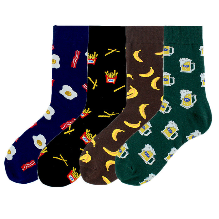 Wholesale Sock Cotton Cute Banana Beer Pattern JDC-SK-KaF065