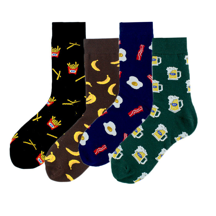 Wholesale Sock Cotton Cute Banana Beer Pattern JDC-SK-KaF065