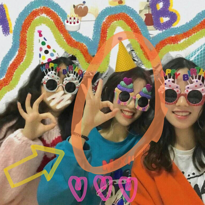 Jewelry WholesaleWholesale funny cream paper cup love birthday cake prom glasses JDC-SG-MingK011 Sun Glasses 明可 %variant_option1% %variant_option2% %variant_option3%  Factory Price JoyasDeChina Joyas De China