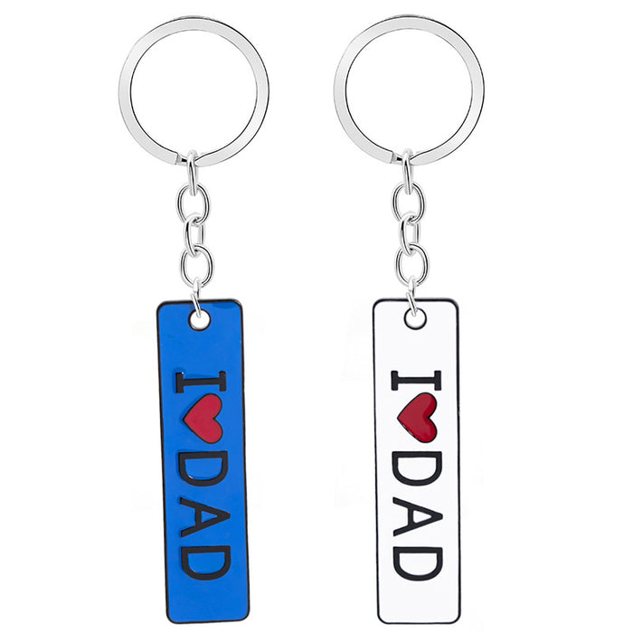 Wholesale Double Sided Lettering Father's Day Gift Long Tag Keychain JDC-KC-ZJ011