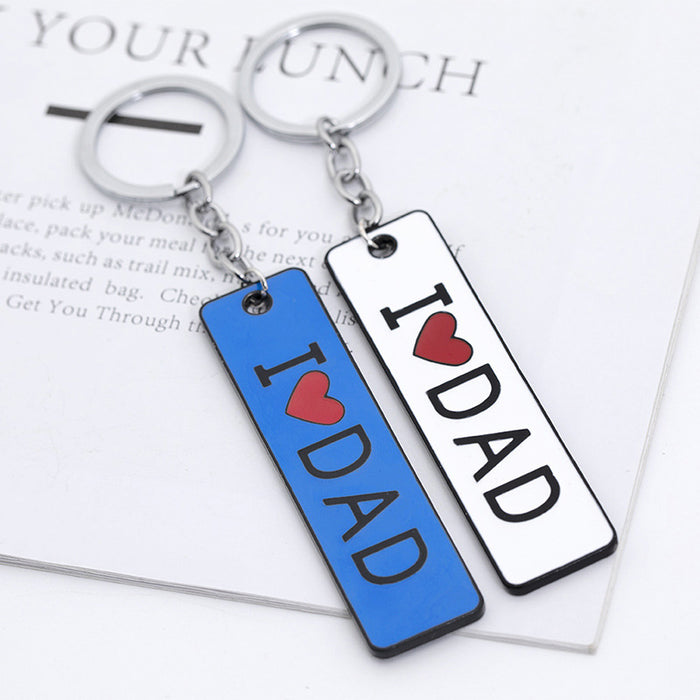 Wholesale Double Sided Lettering Father's Day Gift Long Tag Keychain JDC-KC-ZJ011