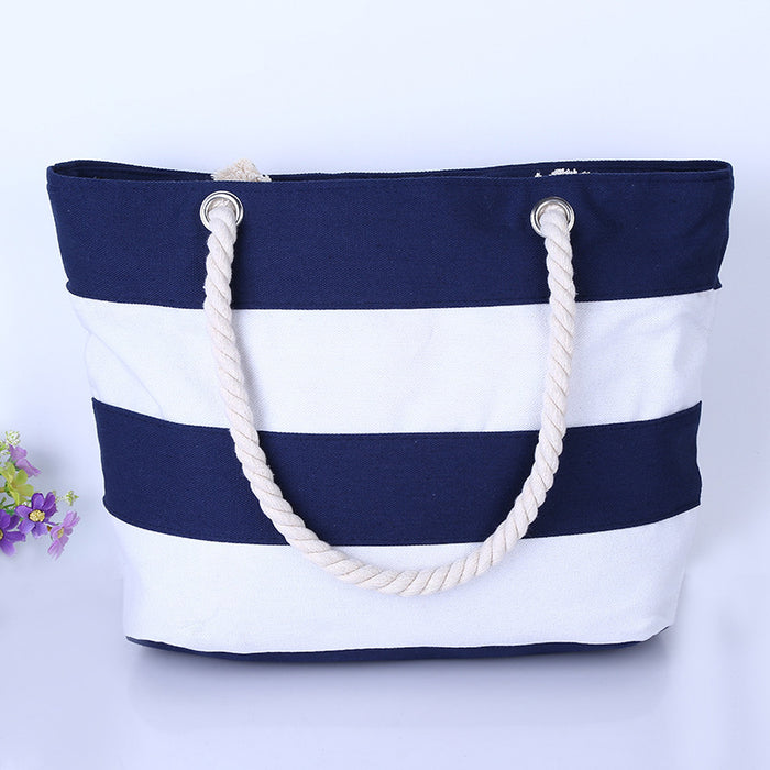 Jewelry WholesaleWholesale hemp rope stripe splicing single shoulder canvas bag JDC-SD-Xuxj003 Shoulder Bags 许雪娇 %variant_option1% %variant_option2% %variant_option3%  Factory Price JoyasDeChina Joyas De China