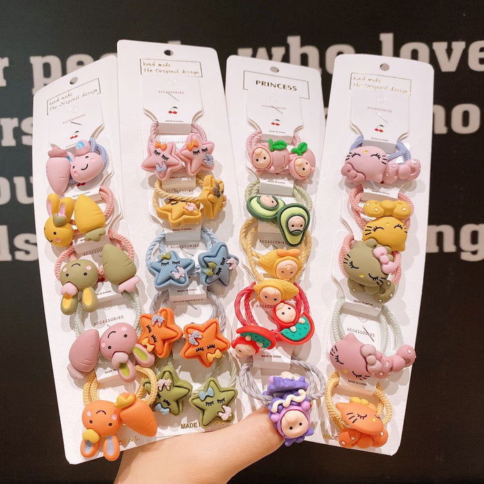 Wholesale cartoon rubber band baby head rope for girls JDC-HS-XiY009