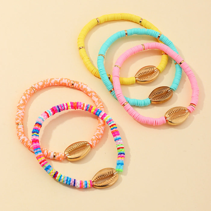 Jewelry WholesaleWholesale color soft pottery Bohemian holiday style shell bracelet JDC-BT-NZ041 Bracelet 奈珠 %variant_option1% %variant_option2% %variant_option3%  Factory Price JoyasDeChina Joyas De China