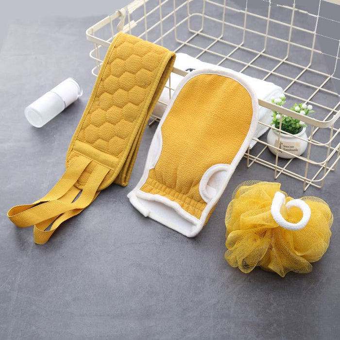 Wholesale Plant Fiber Bath Flower Pull Back Strip Bath Towel Set MOQ≥2 JDC-BTL-QingC001