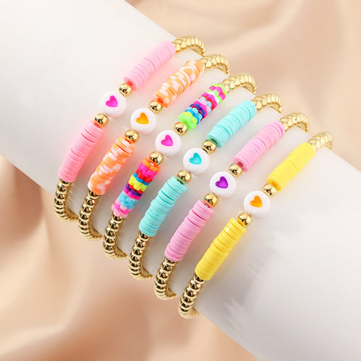 Jewelry WholesaleWholesale color soft pottery Bohemian holiday style shell bracelet JDC-BT-NZ041 Bracelet 奈珠 %variant_option1% %variant_option2% %variant_option3%  Factory Price JoyasDeChina Joyas De China