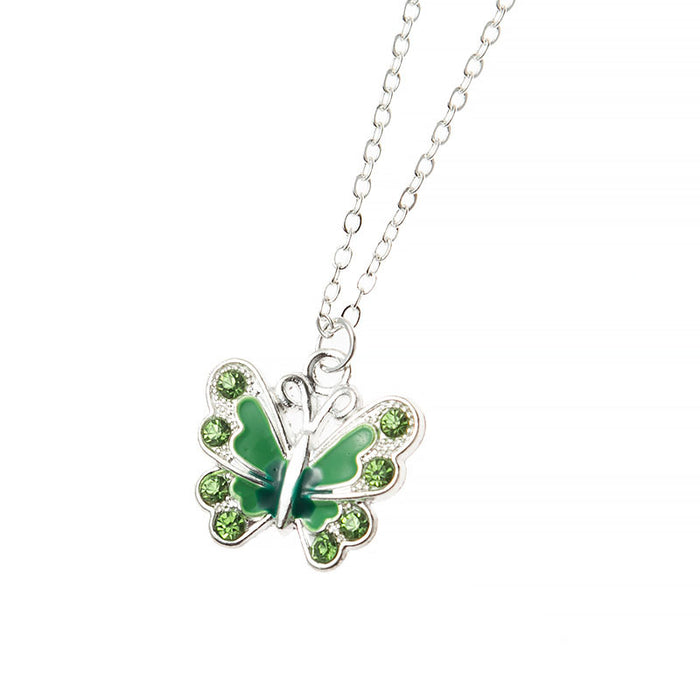 Wholesale Summer Colorful Butterfly Necklace with Diamonds JDC-NE-Saip033