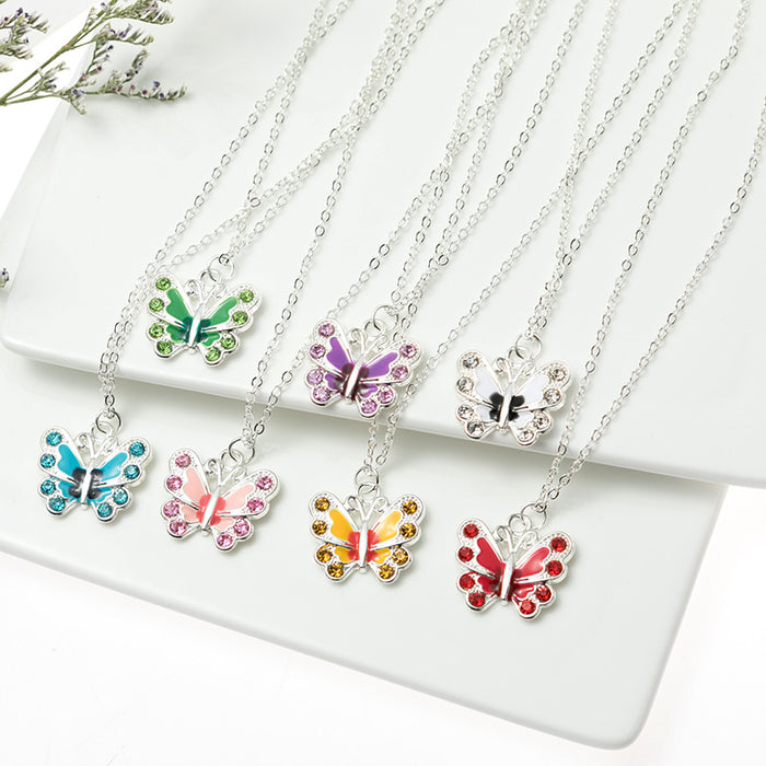 Jewelry WholesaleWholesale Summer Colorful Butterfly Necklace with Diamonds JDC-NE-Saip033 Necklaces 赛蒲 %variant_option1% %variant_option2% %variant_option3%  Factory Price JoyasDeChina Joyas De China