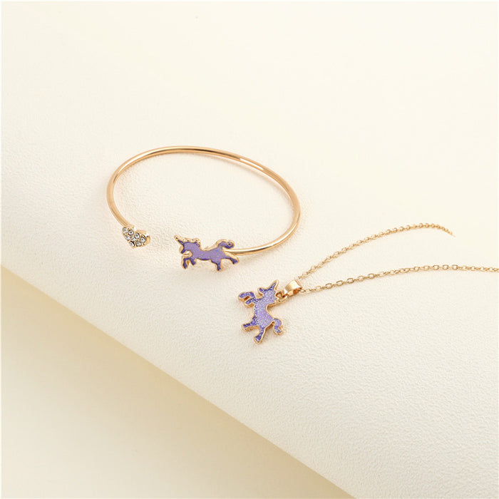 Wholesale Bracelet Alloy Children Cute Cartoon Exquisite Unicorn JDC-BT-ZhuoM009