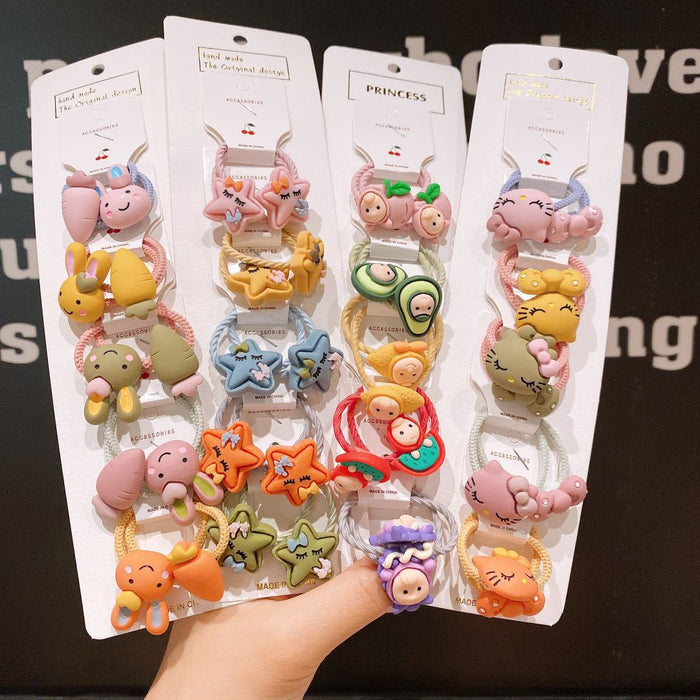 Wholesale cartoon rubber band baby head rope for girls JDC-HS-XiY009