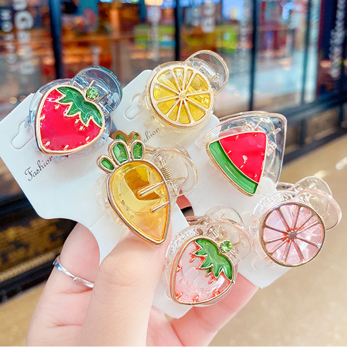 Wholesale girl heart cute fruit drip oil hair clip JDC-HC-Shangy003