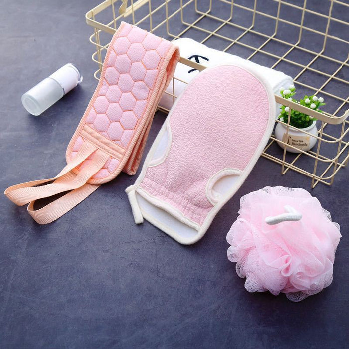 Wholesale Plant Fiber Bath Flower Pull Back Strip Bath Towel Set MOQ≥2 JDC-BTL-QingC001