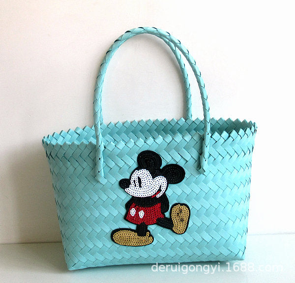 Jewelry WholesaleWholesale holiday cartoon woven bag beach bag JDC-BB-DeR011 Beach Bag 德瑞 %variant_option1% %variant_option2% %variant_option3%  Factory Price JoyasDeChina Joyas De China