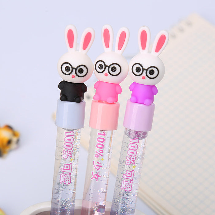 Wholesale Cartoon Quicksand Plastic Silicone Ballpoint Pen JDC-BP-Liuj010