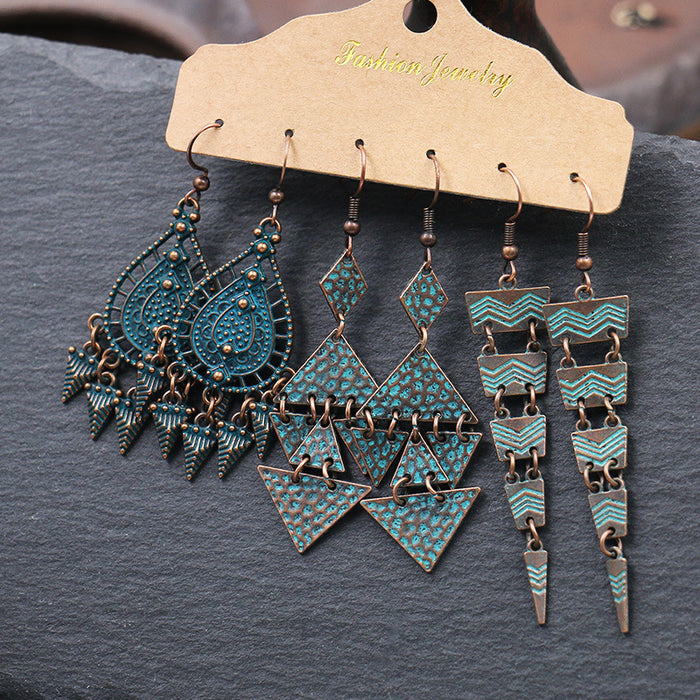 Wholesale Earrings Alloy Vintage Geometric 3 Pairs Pack JDC-ES-Yuhong006