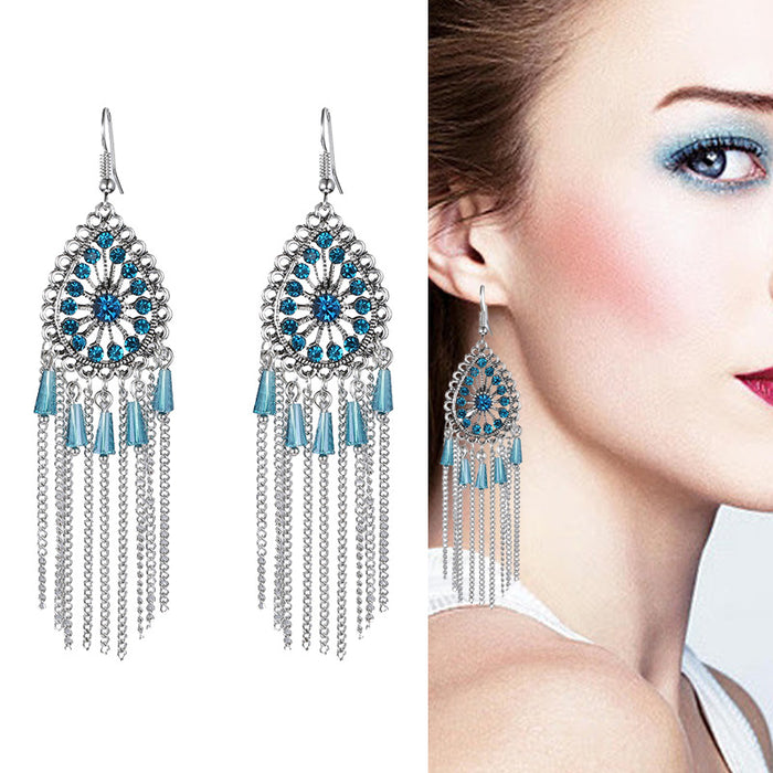 Wholesale Earrings Alloy Vintage Drop Shaped Diamonds MOQ≥2 JDC-ES-Daiq045