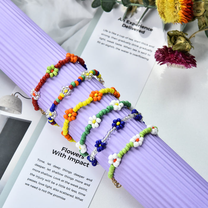 Jewelry WholesaleWholesale rice beads daisy colorful bead bracelet JDC-BT-LiX007 Bracelet 利兴 %variant_option1% %variant_option2% %variant_option3%  Factory Price JoyasDeChina Joyas De China