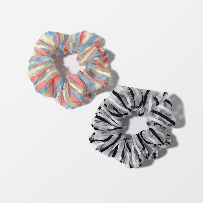 Jewelry WholesaleWholesale simple mesh striped large intestine hair tie JDC-HS-DieZu001 Hair Scrunchies 蝶族 %variant_option1% %variant_option2% %variant_option3%  Factory Price JoyasDeChina Joyas De China