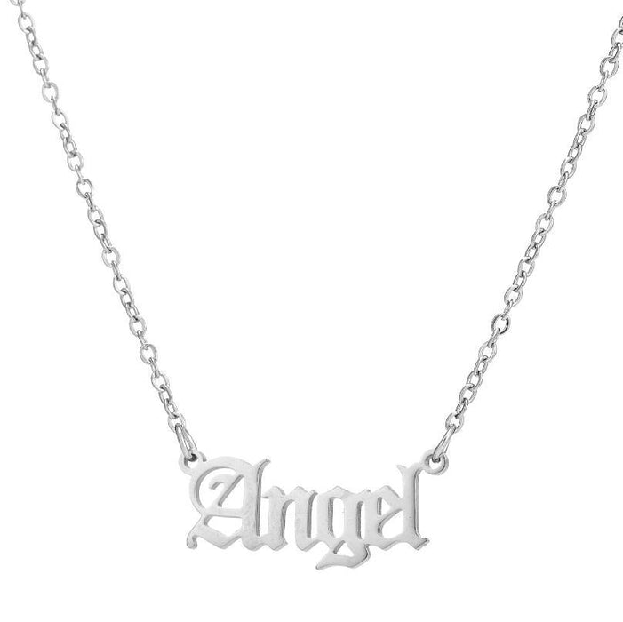 Jewelry WholesaleWholesale stainless steel angel letter necklace JDC-NE-SS004 Necklaces 双硕 %variant_option1% %variant_option2% %variant_option3%  Factory Price JoyasDeChina Joyas De China