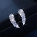 Jewelry WholesaleWholesale Zircon Leaf Shiny Alloy Earrings MOQ≥2 JDC-ES-LongR002 Earrings 龙瑞 %variant_option1% %variant_option2% %variant_option3%  Factory Price JoyasDeChina Joyas De China