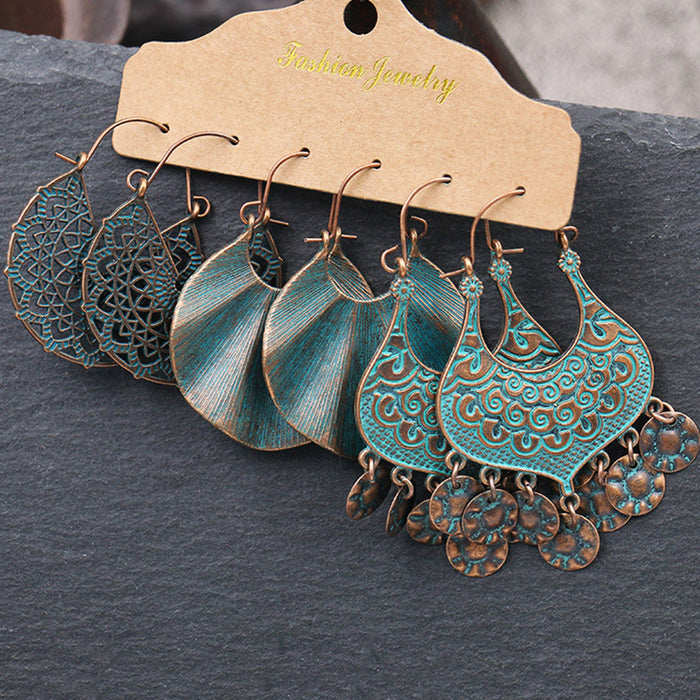 Wholesale Earrings Alloy Vintage Geometric 3 Pairs Pack JDC-ES-Yuhong006