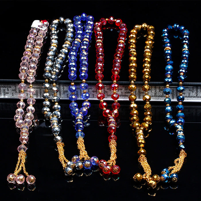 Wholesale Faceted Crystal Islamic Rosary Bracelet MOQ≥3 JDC-BT-TongM001