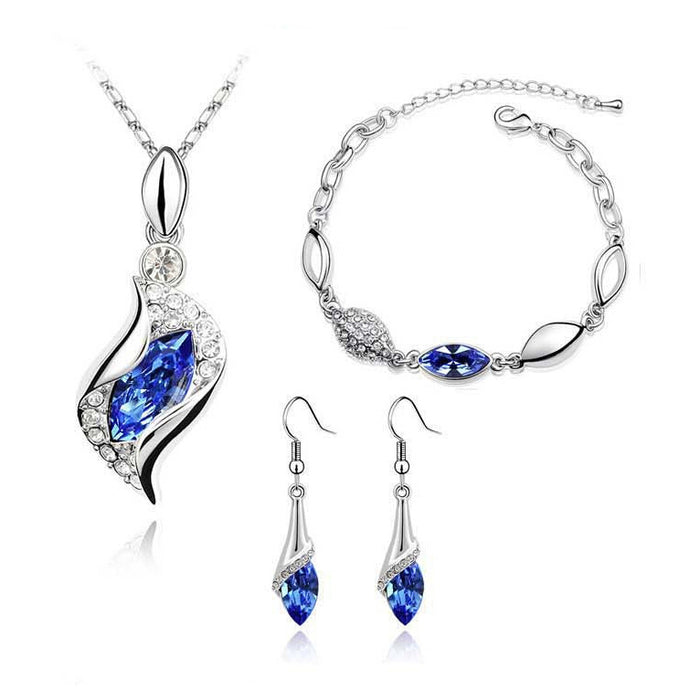 Wholesale set crystal flash diamond Austrian crystal jewelry JDC-NE-LiuY002