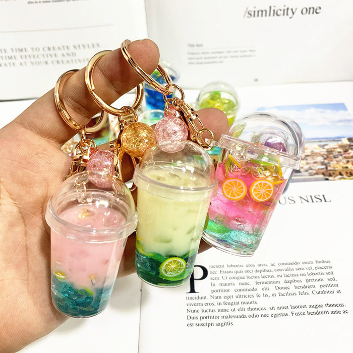 Wholesale Keychains For Backpacks Simulation Ice Cream Bag Ornament Ice Cup Car Key Chain MOQ≥2 JDC-KC-DMF015