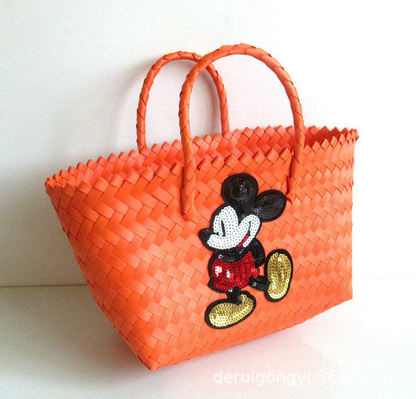 Jewelry WholesaleWholesale holiday cartoon woven bag beach bag JDC-BB-DeR011 Beach Bag 德瑞 %variant_option1% %variant_option2% %variant_option3%  Factory Price JoyasDeChina Joyas De China