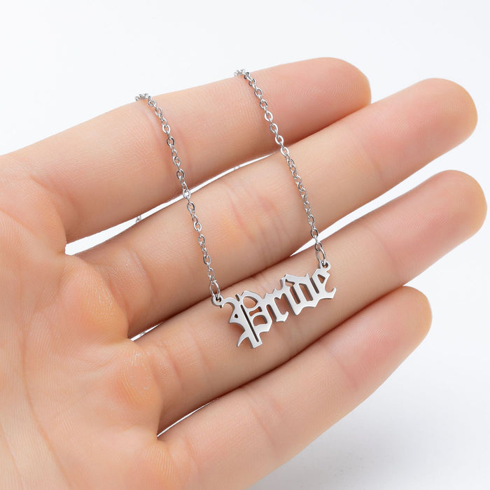 Jewelry WholesaleWholesale stainless steel angel letter necklace JDC-NE-SS004 Necklaces 双硕 %variant_option1% %variant_option2% %variant_option3%  Factory Price JoyasDeChina Joyas De China