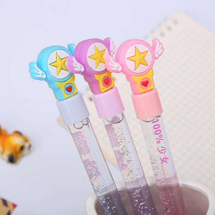 Wholesale Cartoon Quicksand Plastic Silicone Ballpoint Pen JDC-BP-Liuj010