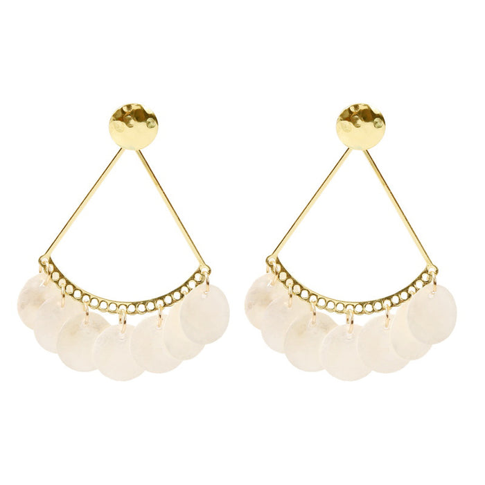 Jewelry WholesaleWholesale geometric scalloped natural shell earrings JDC-ES-Lai008 Earrings 恋艾 %variant_option1% %variant_option2% %variant_option3%  Factory Price JoyasDeChina Joyas De China