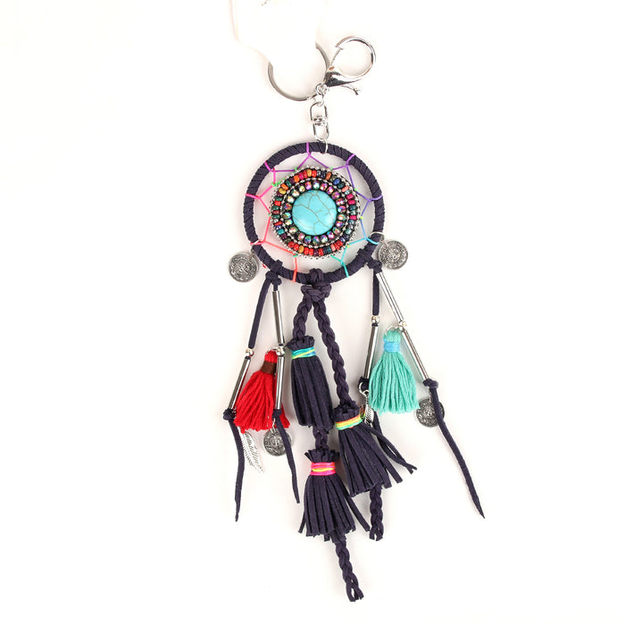 Wholesale Ethnic Color Tassel Grass Canvas Keychain Hanging JDC-KC-XHuai003