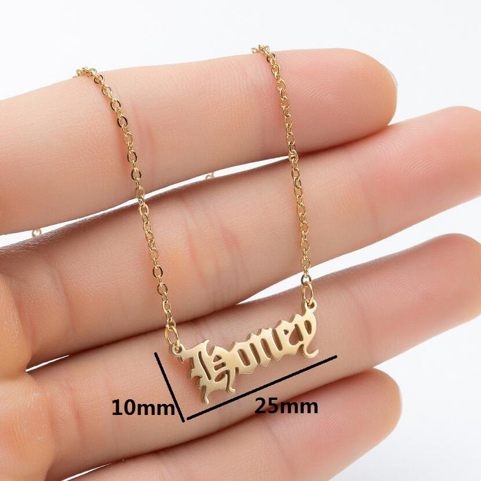 Jewelry WholesaleWholesale stainless steel angel letter necklace JDC-NE-SS004 Necklaces 双硕 %variant_option1% %variant_option2% %variant_option3%  Factory Price JoyasDeChina Joyas De China