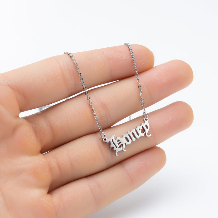 Jewelry WholesaleWholesale stainless steel angel letter necklace JDC-NE-SS004 Necklaces 双硕 %variant_option1% %variant_option2% %variant_option3%  Factory Price JoyasDeChina Joyas De China