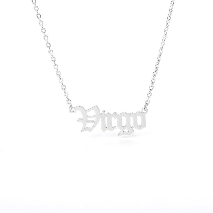 Jewelry WholesaleWholesale twelve constellations Necklace stainless steel English letters JDC-NE-MJ008 Necklaces 萌葭 %variant_option1% %variant_option2% %variant_option3%  Factory Price JoyasDeChina Joyas De China