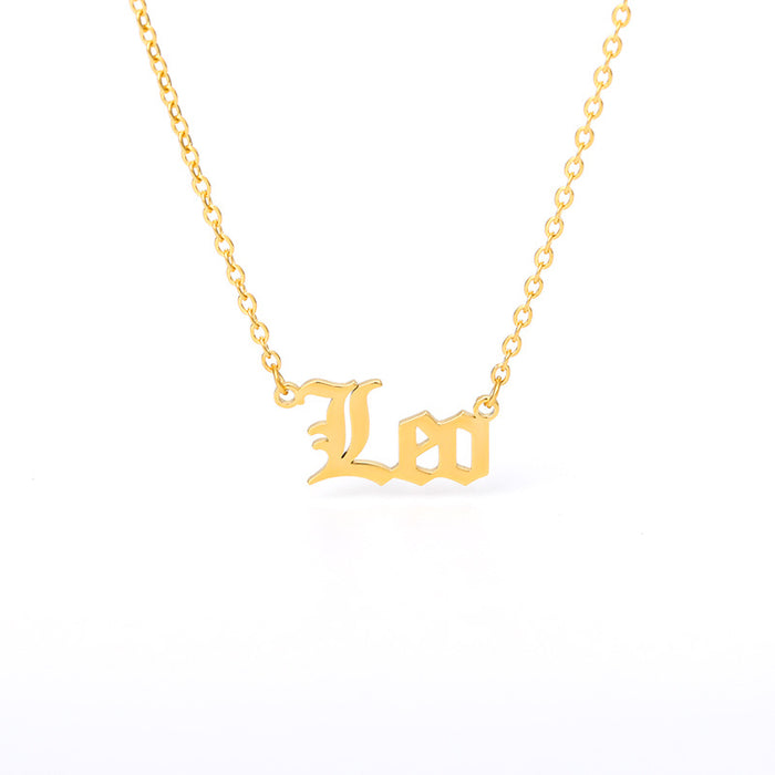 Jewelry WholesaleWholesale twelve constellations Necklace stainless steel English letters JDC-NE-MJ008 Necklaces 萌葭 %variant_option1% %variant_option2% %variant_option3%  Factory Price JoyasDeChina Joyas De China